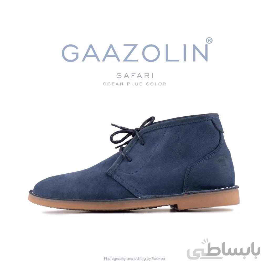 کفش صحرایی سافاری گازولین آبی اقیانوس – GAAZOLIN Safari Veldskoen Shoes Ocean Blue