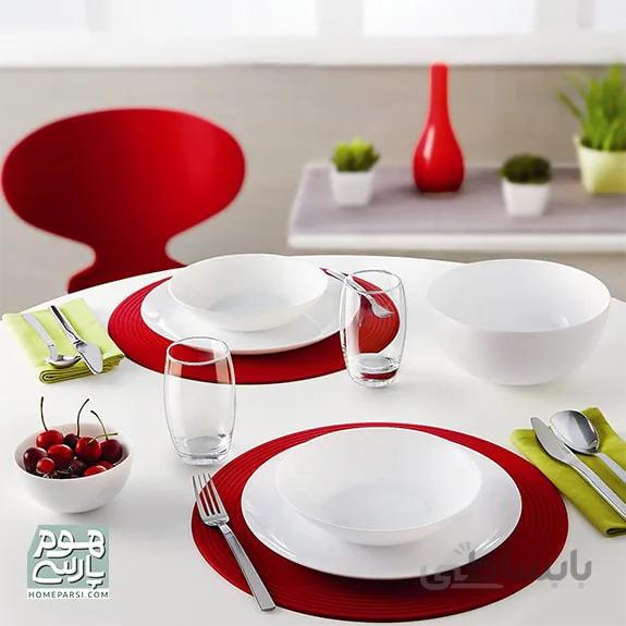 سرویس غذا خوری 26 پارچه آرکوپال لومینارک مدل دیوالی سفید