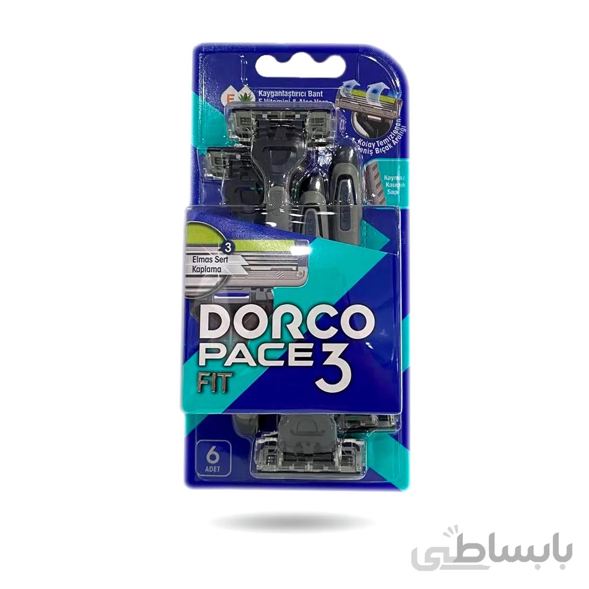 خودتراش دورکو DORCO مدل PACE 3 FIT سه تیغ بسته 6 عددی