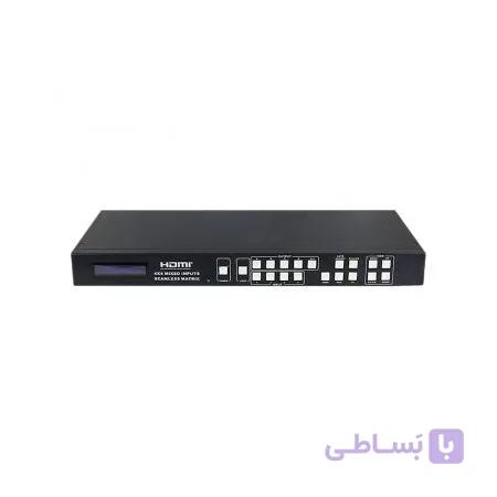 ماتریکس 4 در 4 HDMI بدون وقفه با ورودی VGA و AV و HDMI قابلیت ویدئو وال با ریموت کنترل فرانت