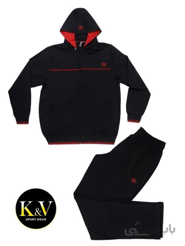 ست گرمکن شلوار ورزشی کلاهدار مردانه adidas ا Adidas mens hooded sweatpants set