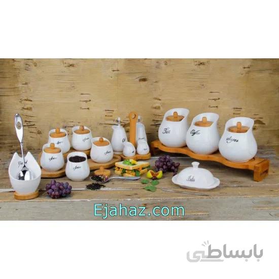 پاسماوری 18 پارچه یقه دار سفید