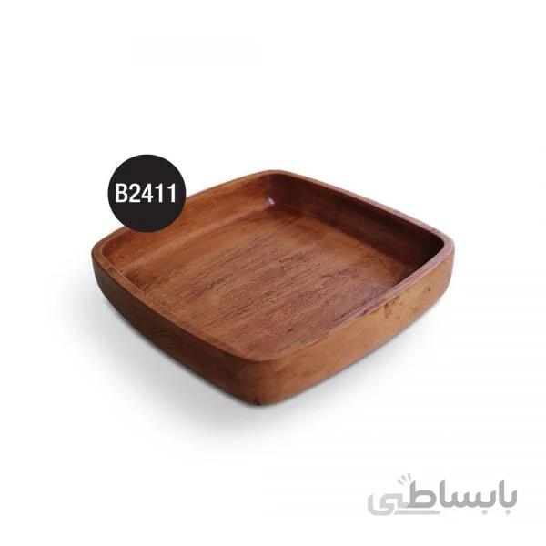 B2411 بشقاب مربع گود چوبی تریتی