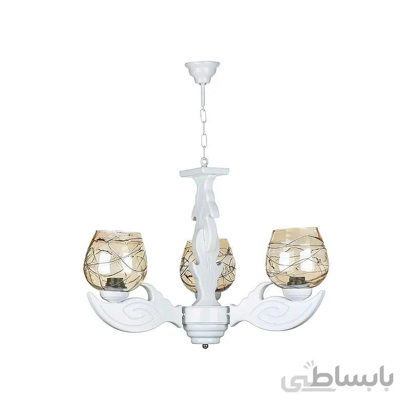 لوستر 3 شعله چشمه نور مدل G638/3-WT