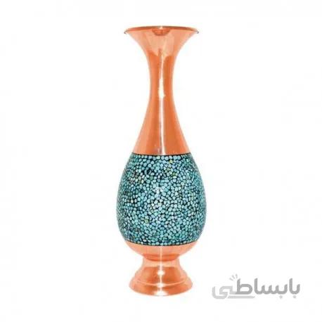 گلدان صراحی فیروزه کوب 16 سانتی