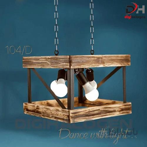 چراغ آویز چوبی مدل 104/D
