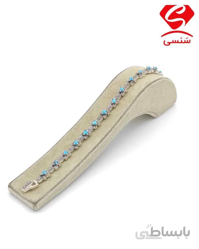 دستبند فیروزه مدل پروانه