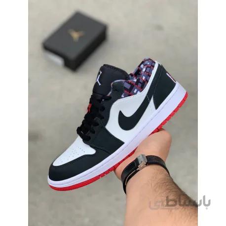 ست کتانی نایک ایر جردن بدون ساق مشکی/سفید nike air jordan 1 low quai