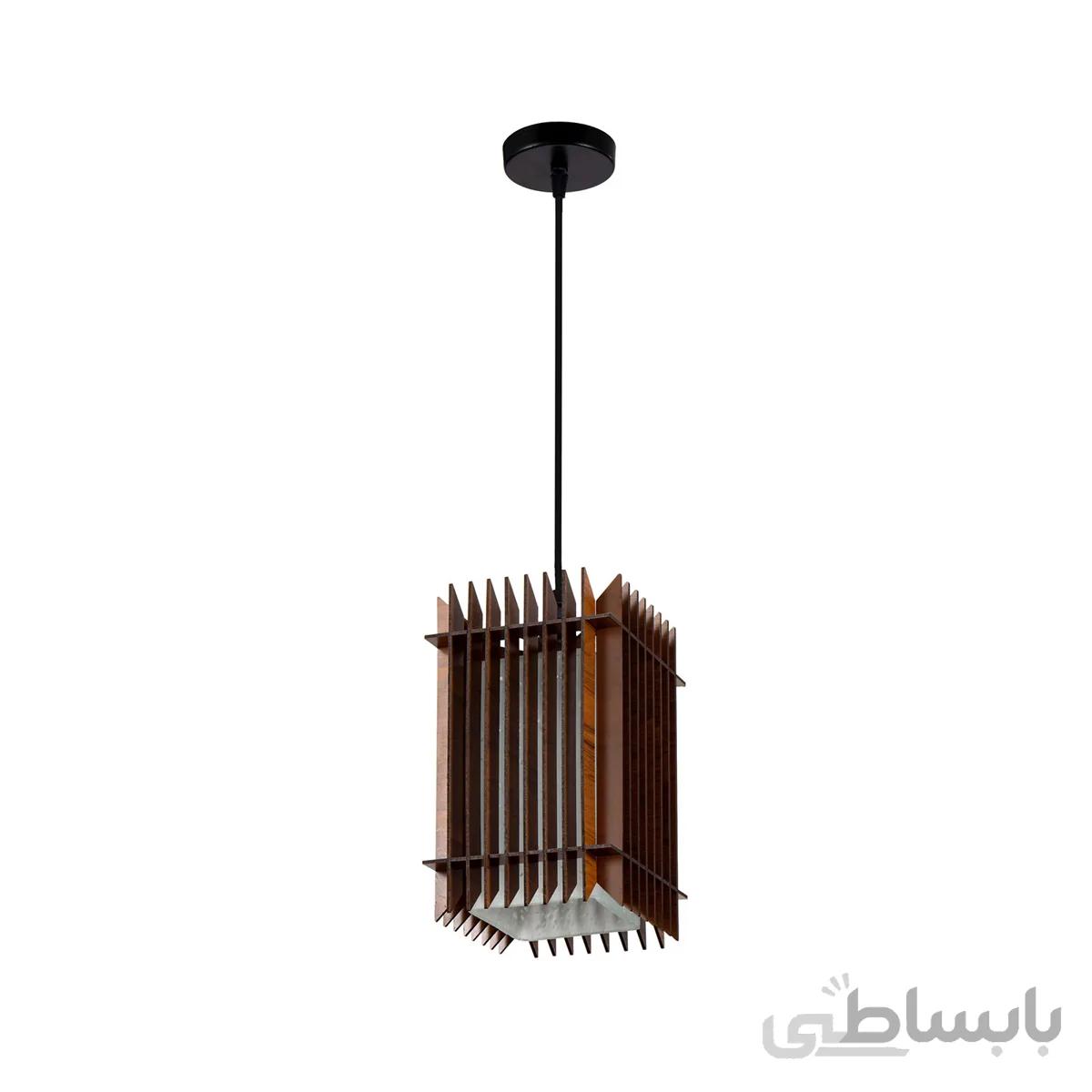 چراغ آویز چوبی چشمه نور کد A1324/1H-BR
