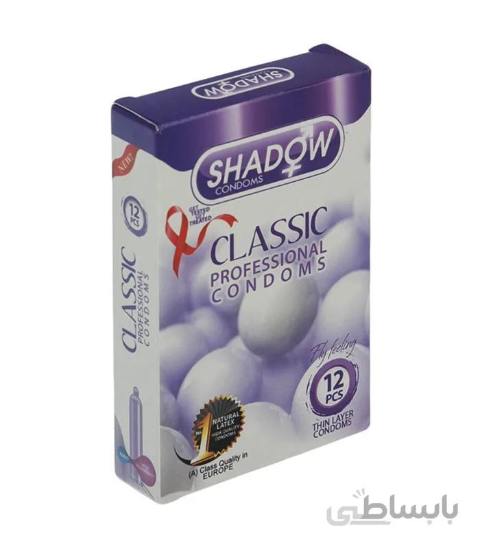 کاندوم شادو ساده و کلاسیک مدل shadow classic بسته 12 تایی