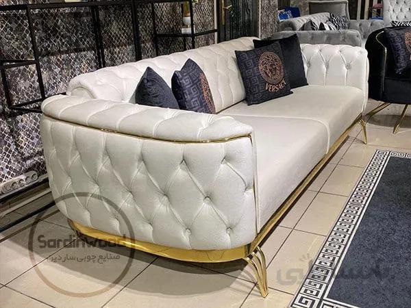 مبل چستر مشکی سفید فراز