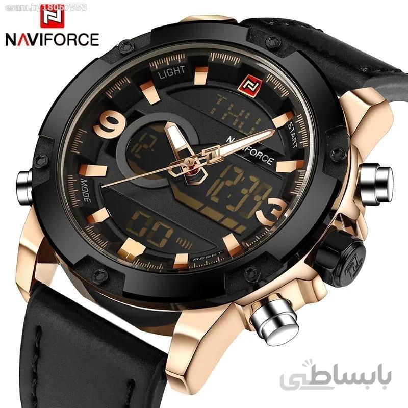 Naviforce ساعت مچی چرم مردانه NF9097/Gold