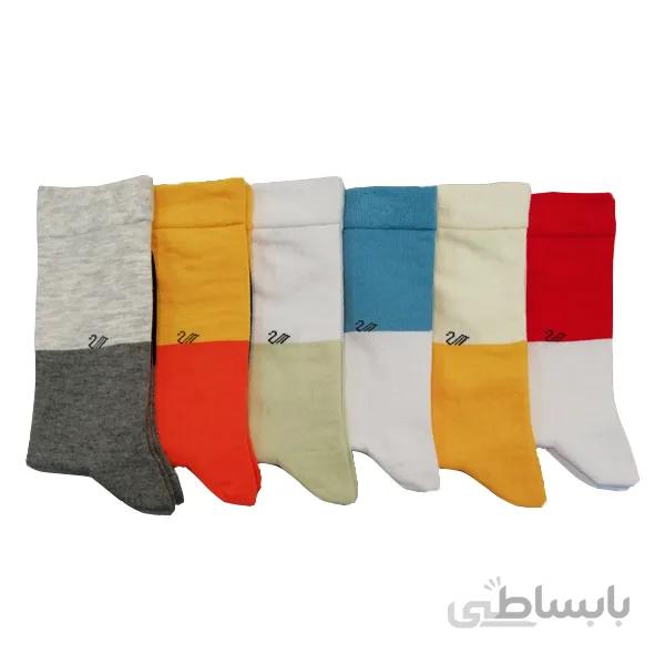 جوراب مردانه ساده 3رنگ 6تایی کد PH45203
