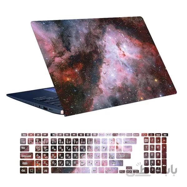 اسکین لپ تاپ طرح Space کد ۵۷ به همراه استیکر کیبورد