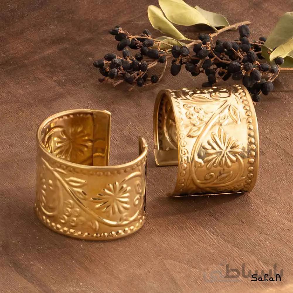 دستبند باز برنجی گلاره