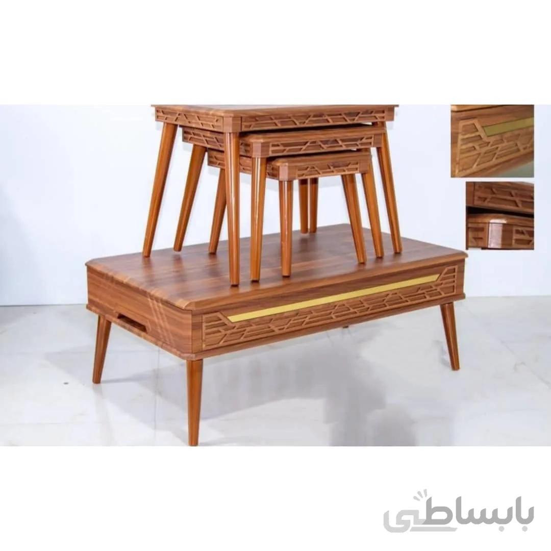 میز‌جلومبلی‌عسلی‌مدل‌لارن‌به‌همراه میزتی‌وی