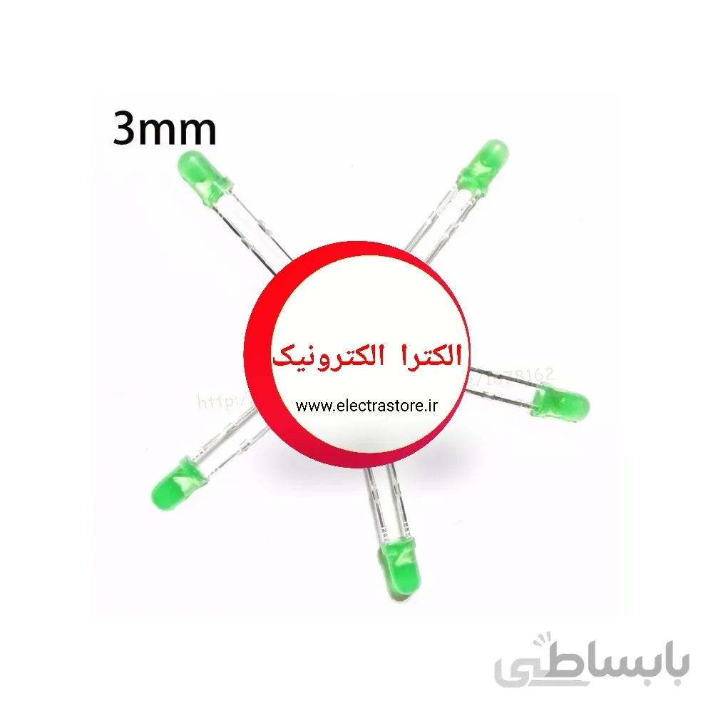 ال ای دی سبز LED 3mm خودرنگ