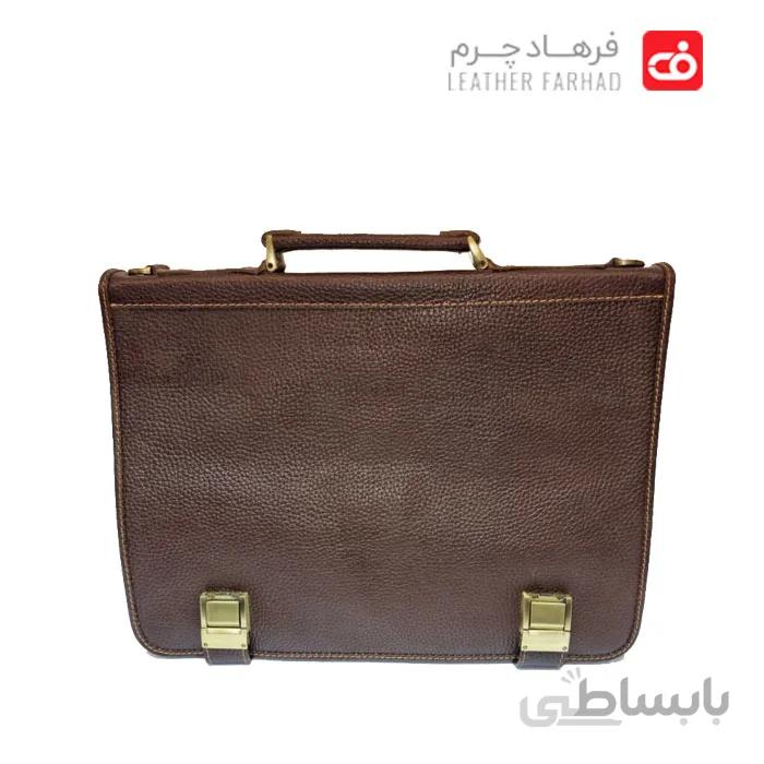 کیف اداری زیر بند دو قفل چرم طبیعی تبریز