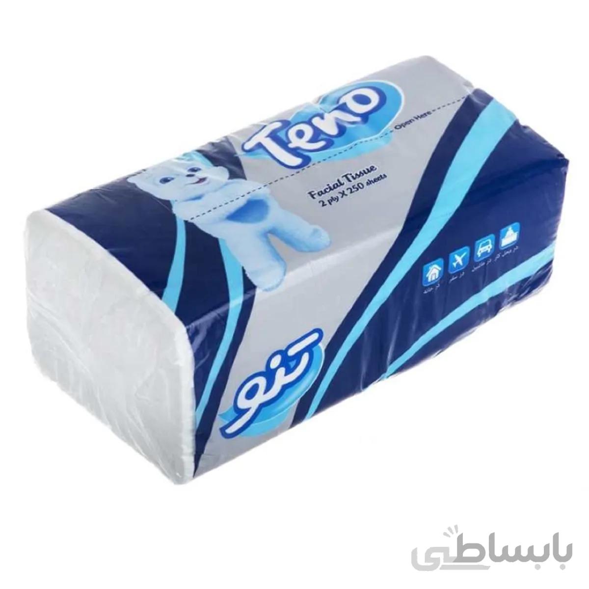 دستمال کاغذی 250 برگ تنو مدل 008 بسته 8 عددی