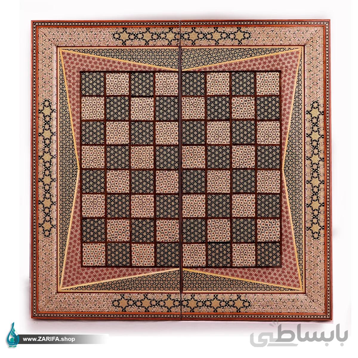 تخته نرد تمام خاتم ستونی اعلا ۵۰*۵۰