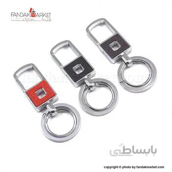 جاکلیدی دو حلقه ای فلزی طرح سنگی