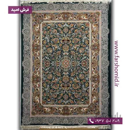 یک تخته 9 متری فرش 1000 شانه 10 رنگ کد 10021 رهام آبی فیروزه ای فرش ماهوت کویر