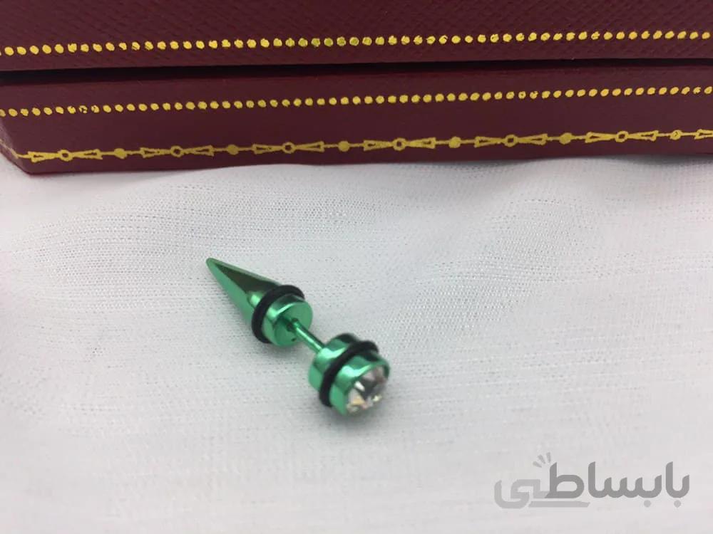 خرید پیرسینگ گوش طرح خاص سبز رنگ کوتاه