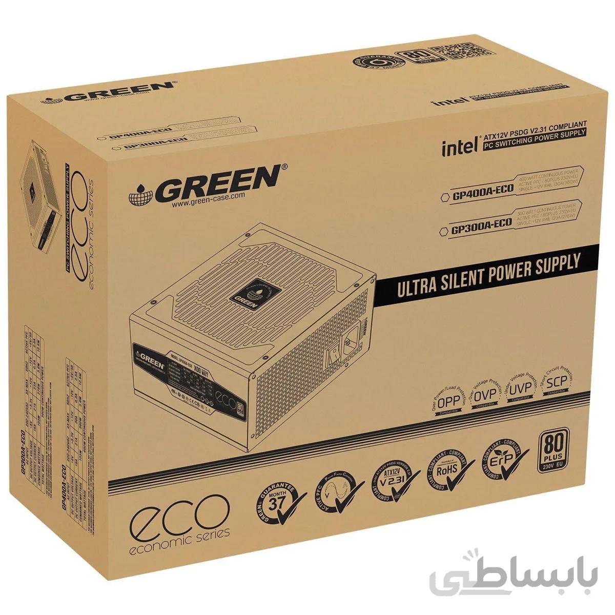 منبع تغذیه کامپیوتر گرین مدل GP400A-ECO ا Green GP400A-ECO Power Supply