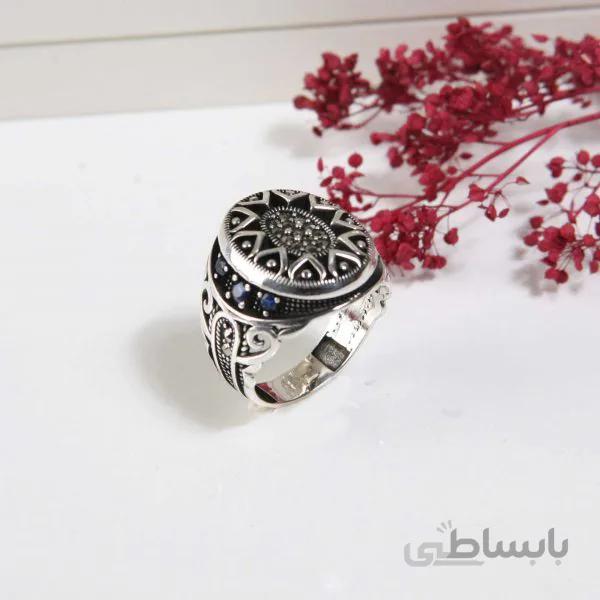 انگشتر نقره مردانه سیاه قلم ترک