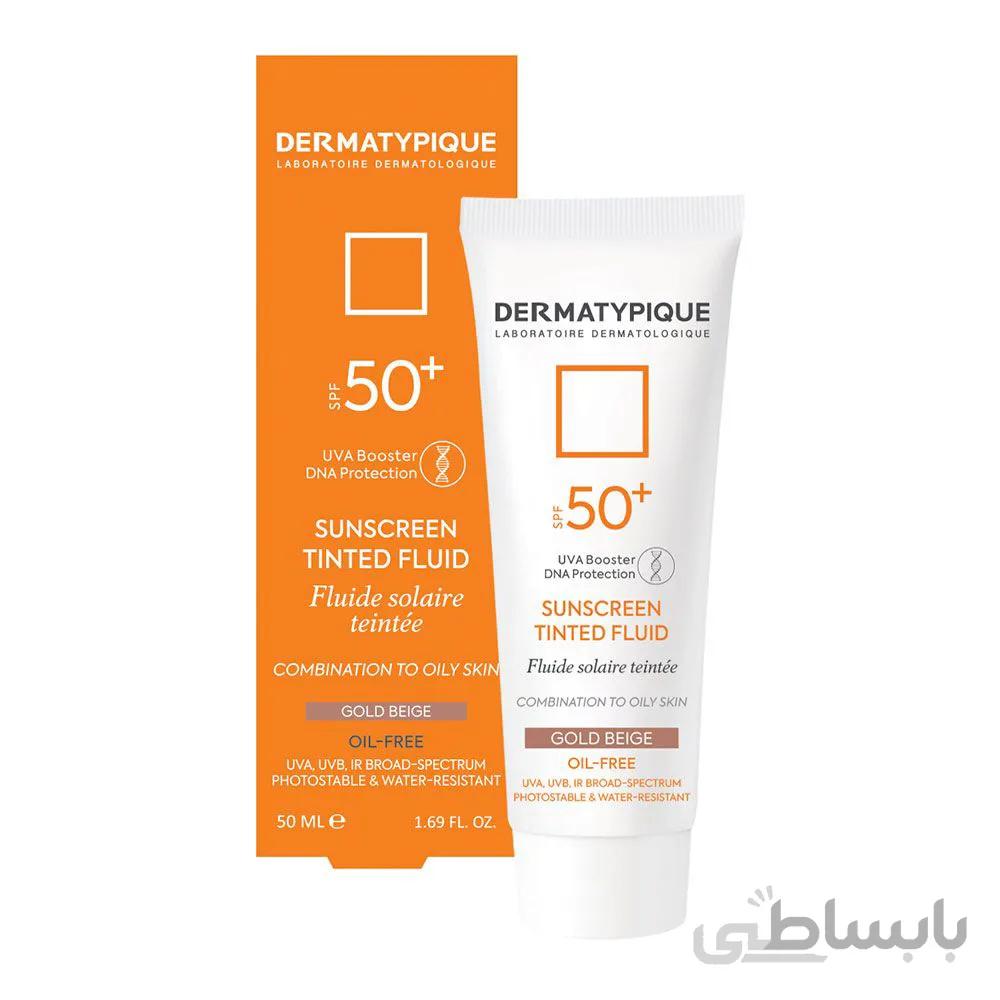 ضدآفتاب بژ طلایی پوست چرب درماتیپیک SPF50