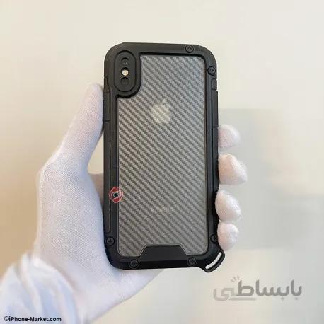 کاور ضد ضربه کربنی آیفون ایکس اس مکس همراه با بند نگهدارنده R-Just