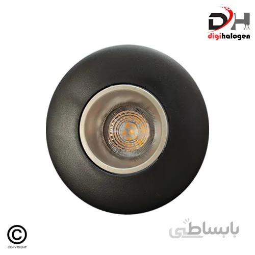 قاب هالوژن پارس لایت عمیق مدل مشکی کروم F436BH