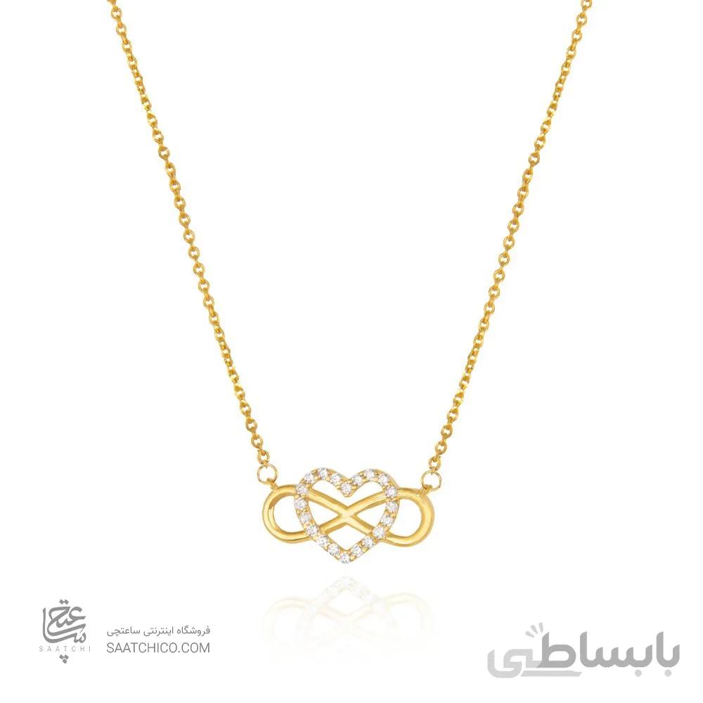 گردنبند طلا طرح قلب و بی نهایت کد CN368