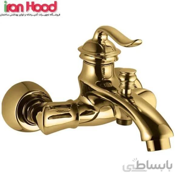 شیر حمام البرز روز مدل اسپیرال طلایی ا Alborzrooz gold-Spiral bath tap