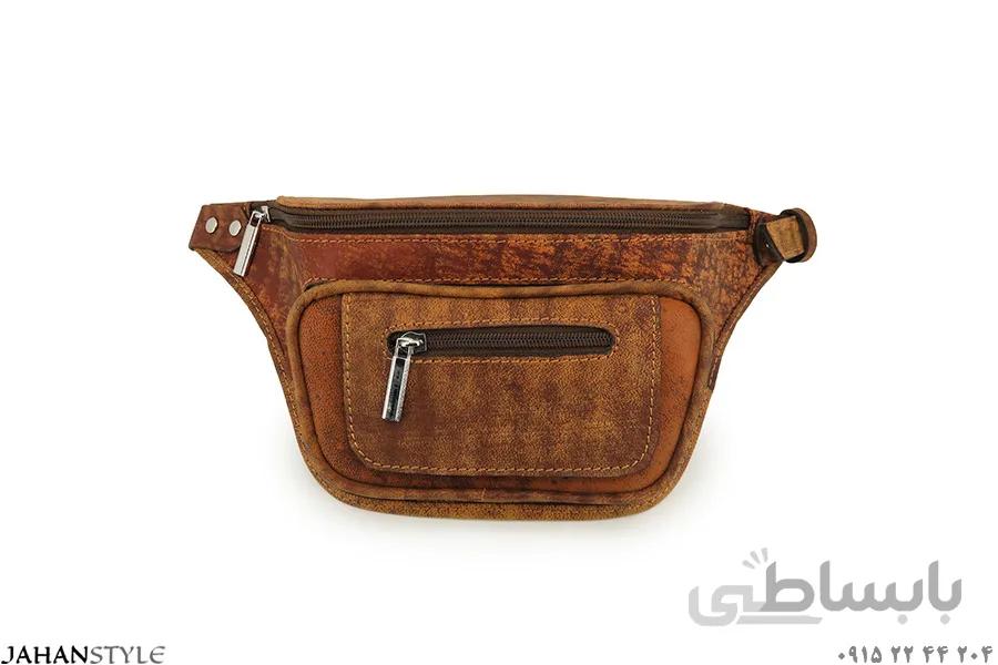 کیف کمری چرم طبیعی شتری