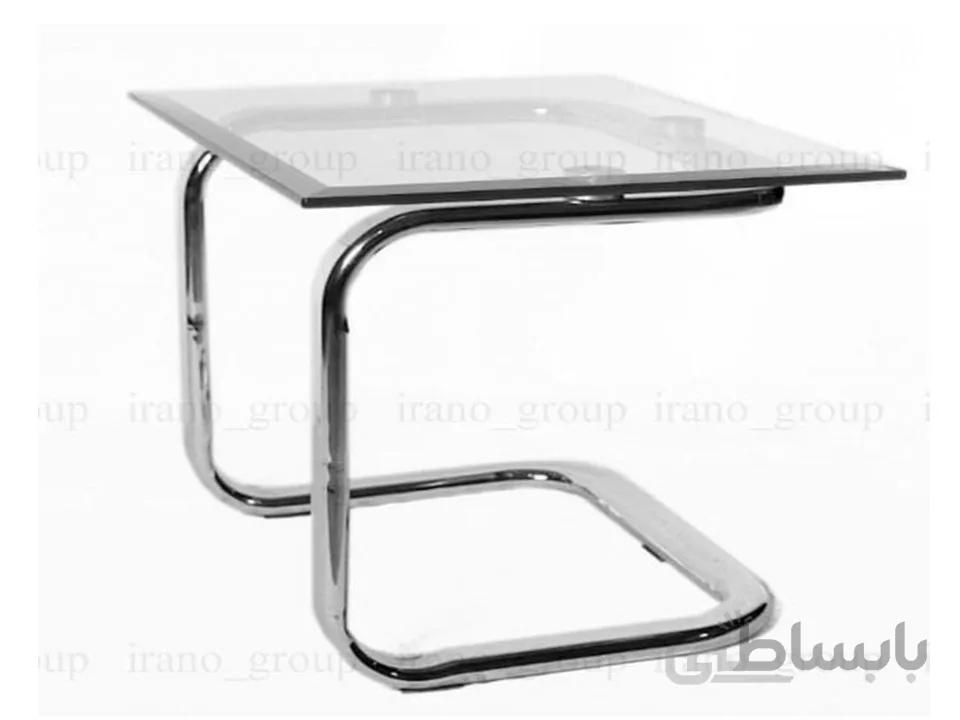 میز عسلی TR20 ابکاری کروم و شیشه سفید ا TR20