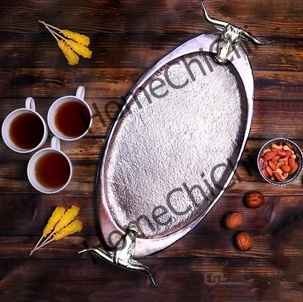 سینی آلومینیومی دسته بوفالو نقره ای