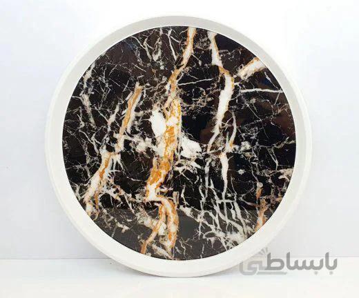 سینی گرد طرح سنگ مرمر