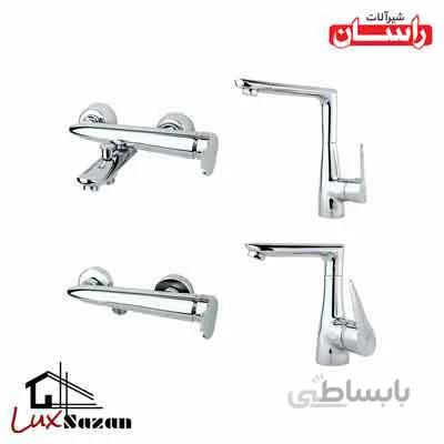 ست 4تکه شیرآلات راسان مدل رابیت کروم