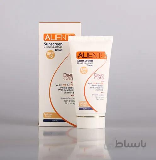 کرم ضد آفتاب رنگی بژ آلینتو spf 40
