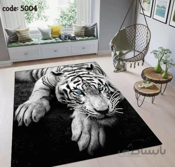 فرشینه طرح ببر سفید 5004