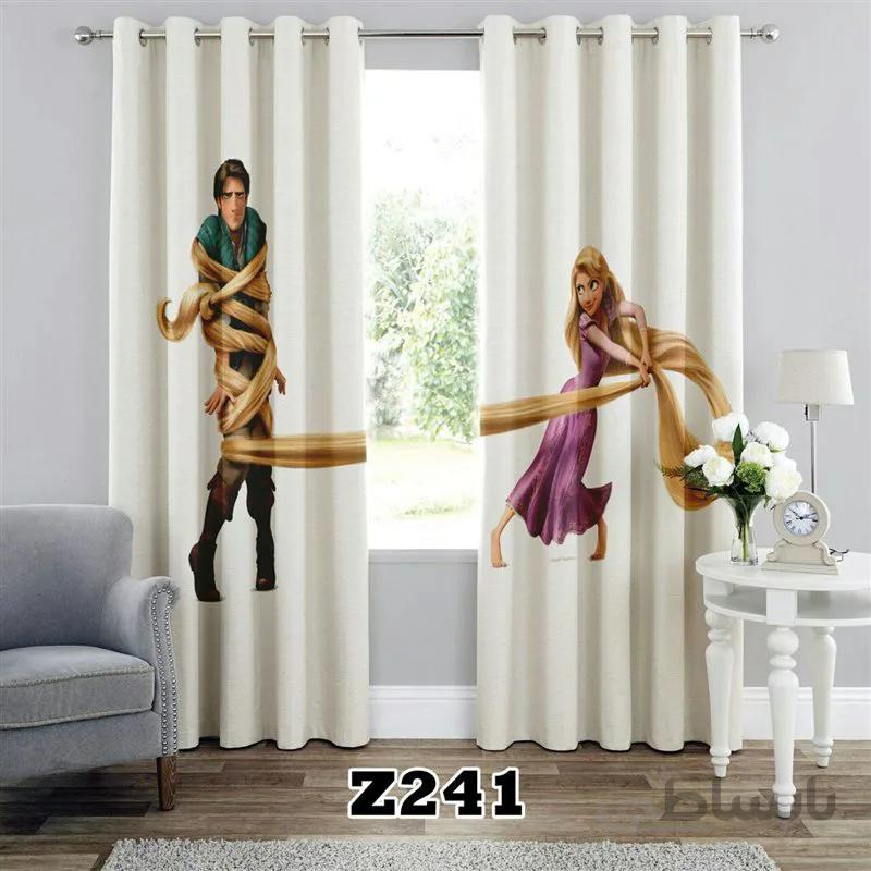 پرده پانچی کد 3d-Z-241 طرح انیمیشن گیسو کمند