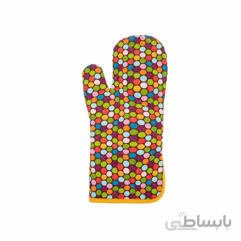 دستکش فر تک کتان رزین تاژ طرح خالدار الوان