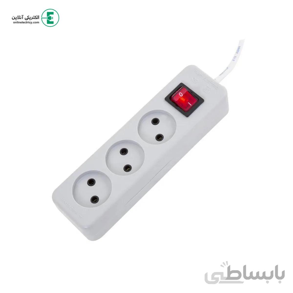 سه راهی با کلید بدون ارت با کابل 1/8 متری