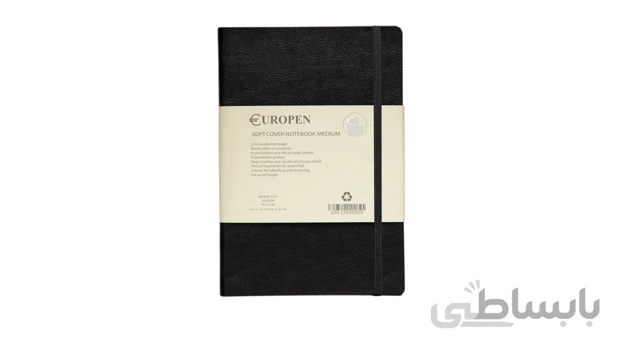 دفتر یوروپن مدل NOTEBOOK SOFTCOVER MEDIUM مشکی