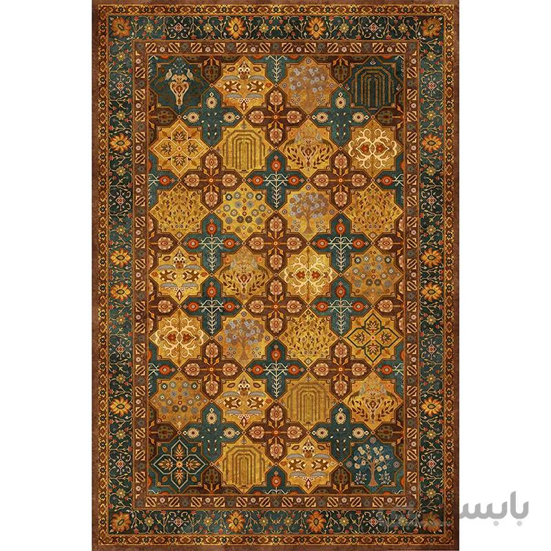 فرش وینتیج(کهنه نما) زمینه قهوه ای کد100651