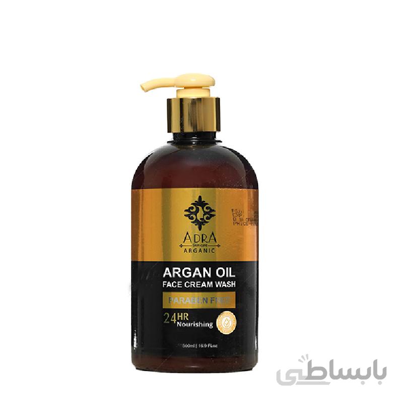 ژل شستشوی صورت کرمی روغن آرگان آدرا 500 میلی لیتر