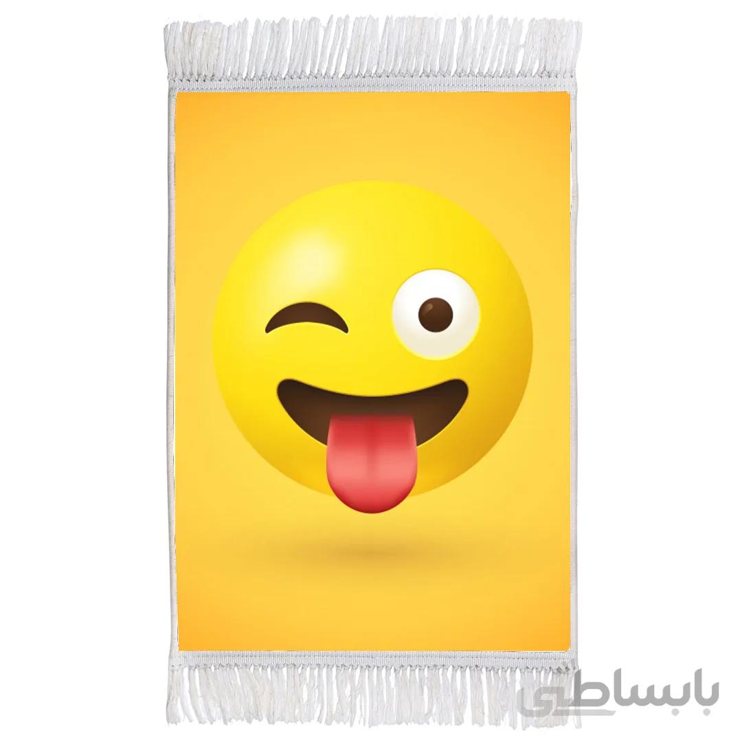 فرش ماشینی طرح استیکر مدل لبخند کد 50012