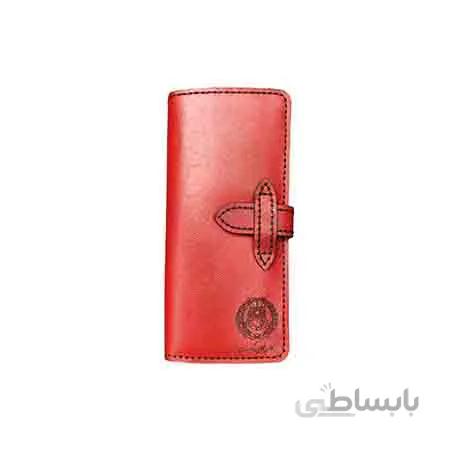 کیف پول چرم دستدوز زنانه بنددار