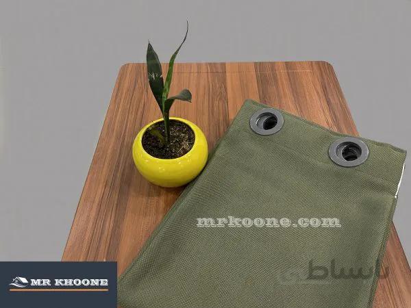 پرده آماده کتان گارنت سبز چمنی